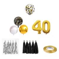Ballonset met nummer 40 - Monkey Business - 8 stuks