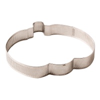 Pompoenvorm van microgeperforeerd roestvrijstaal 24 x 22 x 3,5 cm - Decora