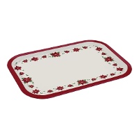 Schaal van 40 x 28,5 cm van wit en rood kerstmetaal