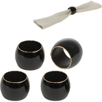 Zwarte servetring Royal - 4 stuks
