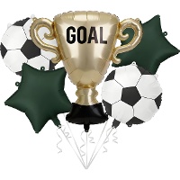Ballonnenboeket met voetbalbeker - 5 stuks