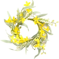 Decoratieve gele krans voor kaars van 20 cm