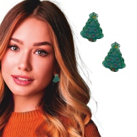 Groene Kerstboom Oorbellen - 1 paar