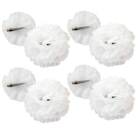 Witte Anjer met Clip - 48 Stuks