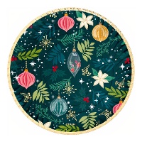 Dienblad van 30 cm met kerstversiering - 2 stuks