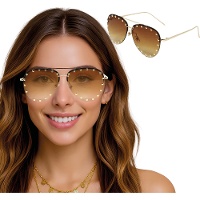 Aviator-zonnebril met gouden studs