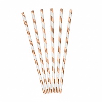 Papieren rietjes met chevronmotief - 10 stuks