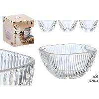 Borrelkom 11,5 cm met ribbels - set van 3