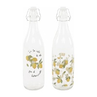 Fles 1 L met citroendesign - 1 stuk