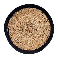 Placemat van 30 cm van natuurlijke vezel met rand - 1 stuk