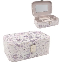 Sieradendoos met paarse bloemenprint