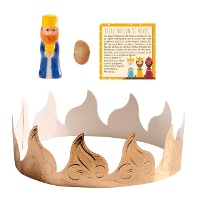 Kit voor Driekoningen brood: kroon, boon, koning en kaart