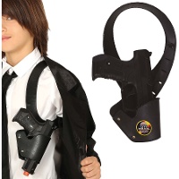 Zwarte politieschouderholster met kinderpistool