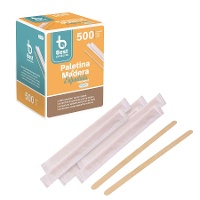 Houten roerstaafje voor koffie, 14 cm, individueel verpakt - 500 stuks