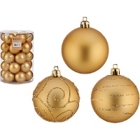 Kerstballen met glitter van 6 cm - 30 stuks