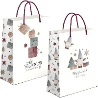 Vintage Kerstcadeautas 32 x 26 x 10 cm - 1 stuk