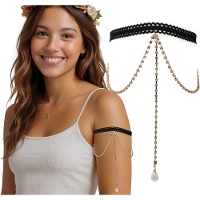 Armband met kettingen en imitatie-diamanten