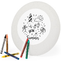 Kleurbaar frisbee met waskrijtjes