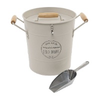 Vintage ijsemmer 18 x 16 x 16 cm, naturel kleur met rustieke uitstraling