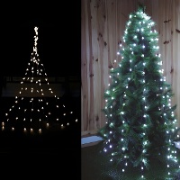 Kerstboomgordijn met 200 lichtjes