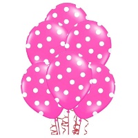 Latex ballonnen met witte stippen van 30 cm - PartyDeco - 50 stuks
