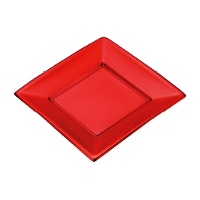17 cm vierkante gemetalliseerde plastic borden - 4 stuks