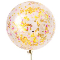 Grote latex ballon met metallic confetti van 90 cm - 1 stuk
