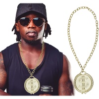 Gouden dollarmedaillonketting