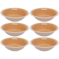 Diepschotel van 21 cm steengoed met witte rand - 6 stuks