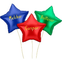 Driekoningen Sterrenballon van 48 cm - 3 stuks