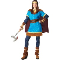 Blauw vikingkostuum voor vrouwen