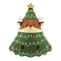 Rendier Kerstboom Ballon 59 x 47 cm - Grabo