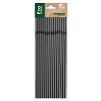 Biologisch afbreekbare zwarte flexibele rietjes van 21 cm - Honest Green - 50 stuks