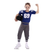 Blauw American football kostuum voor kinderen