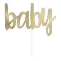 Gouden 'Baby' taarttopper - 1 stuk