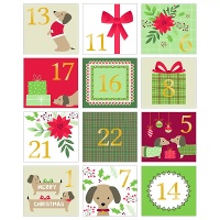 Cijferstickers voor Adventskalender Teckel - 24 stuks