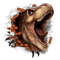 Zelfklevende dinosaurus wanddecoratie van 70 x 80 cm