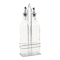 Olie- en azijnstel van 500 ml met houder