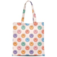 Kleurrijke Emoticon Canvas Tas met Rits