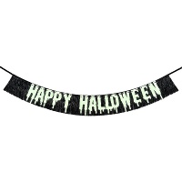 Fluorescerende Happy Halloween slinger van 1,50 m