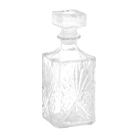 Karaf van 0,90 L in gegraveerd glas met ruitpatroon