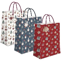 Kerst cadeauzak 45 x 33 x 10 cm, 3 modellen - 1 stuk