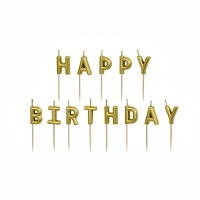 Metallic Kleurige Happy Birthday Kaarsen