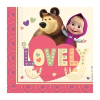 Servetten van Masha y el Oso 16,5 x 16,5 cm - 20 stuks