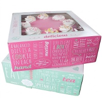 Doos van 32 x 32 x 11,5 cm voor taarten Quotes - 2 stuks