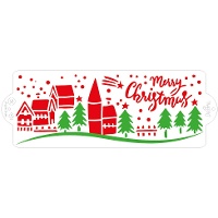 Kerstlandschap Sjabloon 10 x 28 cm - Decora