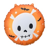 Ronde ballon met schedel en vleermuizen 45 cm - PartyDeco