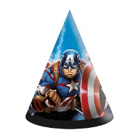 Captain America (Avengers) feesthoedjes - 6 stuks