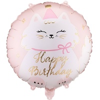 Folieballon Happy Birthday Kitty van 35 cm