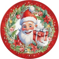 Kerstmanborden van 23 cm - 6 stuks